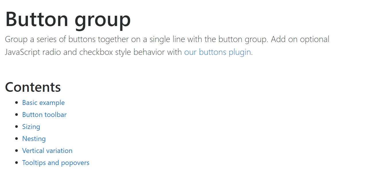 Bootstrap button group  authoritative documentation