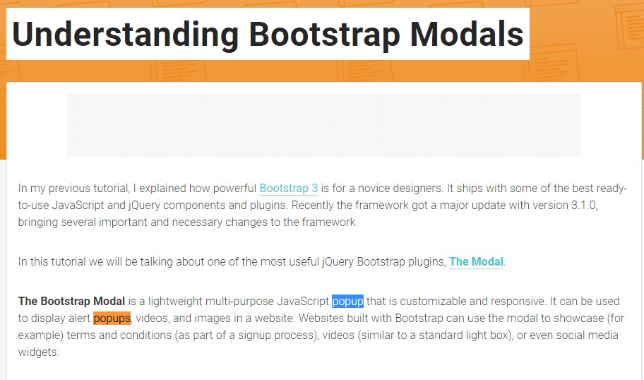  One more  handy article  regarding to Bootstrap Modal Popup
